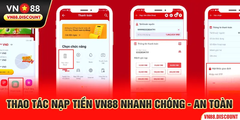 Nạp tiền VN88 nhanh chóng - an toàn